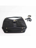 BLACK SLOUCH BAG WITH PADLOCK