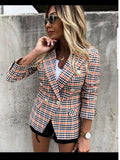 SUZZY-CHECK PATTERNED BUTTONED BLAZER