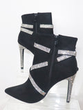 ANKLE HEEL BOOT WITH BLING