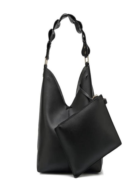 BLACK SLOUCH BAG IN BAG WITH CLUTCH