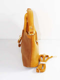 YELLOW SLOUCH BAG WITH PADLOCK
