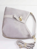 GREY SLOUCH BAG WITH PADLOCK